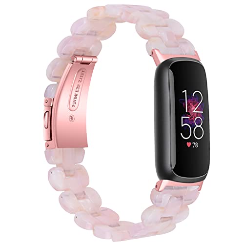 Wongeto Compatible avec les bracelets Fitbit Luxe/Luxe SE pour femmes et filles, bracelet en résine avec boucle en acier inoxydable, bracelet de rechange pour accessoires Fitbit Luxe,