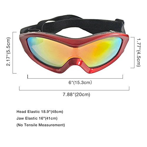 Pet Leso Petleso® Large Dog Anti-Fog Glasses Snow Skiing Protection Safety Goggles With Removable Starp (Red) #TOP4