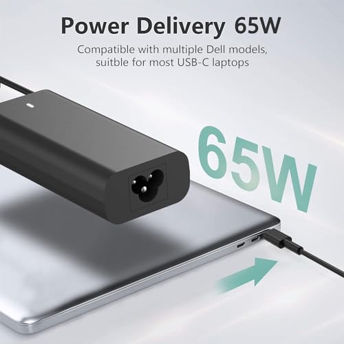 Image of BULL-TECH Replacement for 65W Dell Laptop USB Type C AC Power Adapter Include Power Cord for Dell Latitude 3340 3440 3540 5340 5440 5540 7340 7440 7640 9440 2in1