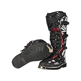 O'NEAL | Bottes de motocross | MX Enduro | Protection de la semelle en métal, boucles de fermeture facilement réglables | TRIBUTE Boot SQUADRON V.21 | Adulte | Noir/Gris | Taille 48/14