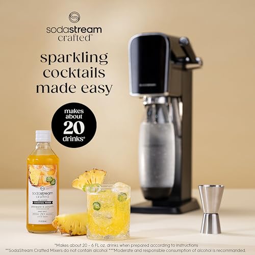 Image of SodaStream Crafted Cocktail Mixers: Pineapple Jalapeno Flavor, Non-alcoholic mixers expertly crafted for sparkling cocktails & mocktails, 11.1 FL OZ (Pack of 3)