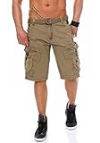 Hochwertige Verarbeitung Geographical Norway 8F2 Perle Herren Cargo Shorts Kurze Sommer Hose Beige L
