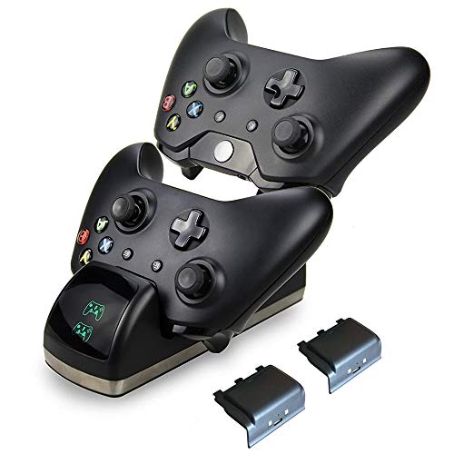 Xbox One Controller Charger,Rechargeable for Xbox One, Xbox One X, Xbox One S, Dual Xbox Charging Station with 2pcs 1200mAh Rechargeable