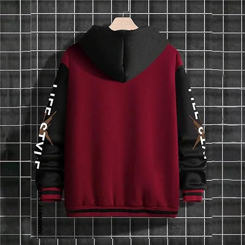 MAINESAKA Men Varsity Jacket Long Sleeve Button Letters Print Baseball Jacket Women Contrast Color Fall Bomber Jacket Coats3