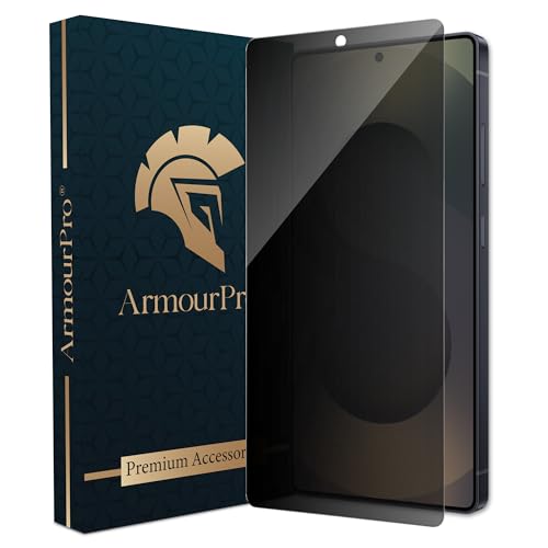 Image of ArmourPro Borderless Privacy Tempered Glass for Samsung Galaxy S25 Ultra - Anti-Spy Anti Peeping Screen Protector, Edge-to-Edge Coverage, 9H Anti-Scratch, Case Friendly, Easy Installation Kit