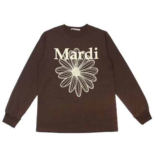 マルディメクルディ Mardi Mercredi Tシャツ TSHIRT LONG SLEEVE FLOWERMARDI BROWN CREAM 長袖Tシャツ ロンT レディース 韓国 ファッション アパレル [並行輸入品]