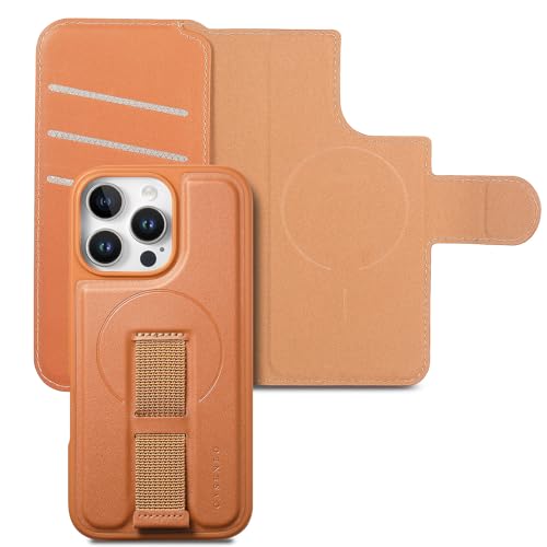 Étui à rabat iPhone 16 Pro portefeuille brun idéal pour voyager en toute sécurité