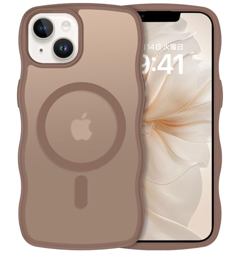 GUAGUA iphone13mini �P�[�X MagSafe�Ή� �E�F�[�u �\�t�g ������ ���˂��� �Ȃ݂Ȃ� ����~�� �l�C �؍�������� �}�O�l�b�g �w��h�~ �ϏՌ� ���C�����X�[�d ���킢�� ��phone13mini �J�o�[