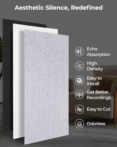 Image of SODOCT 12 Pack Large Acoustic Panels, 47.2 inch X 23.6 inch X 0.4 inch Sound Proof Panels for Walls, High Density Sound Absorbing Panels for Home Studio & Office, Gray
