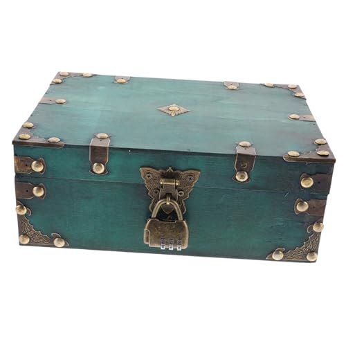 Boîte de rangement bois vintage avec serrure à code en pin massif - 2