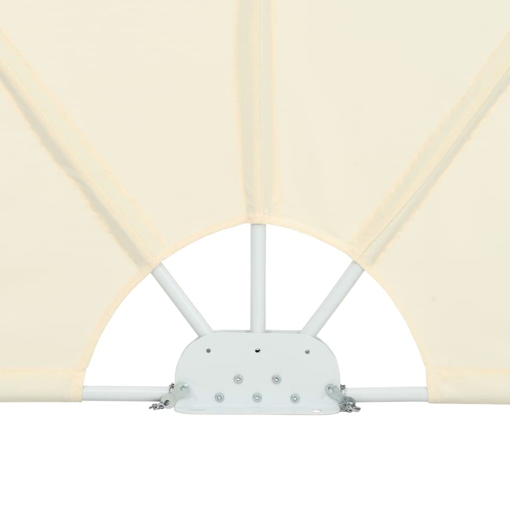 Auvent Latéral Pliable de Terrasse 240 x 160 cm, Paravent de Balcon Rétractable en Polyester et Cadre en Acier, Brise-Vue Extérieur pour Jardin et Patio, Crème