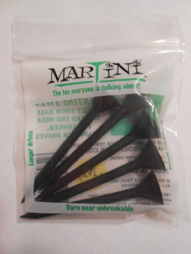 Martini Golf 3-1/4' Durable Plastic Tees 5-Pack (Assorted Colors)