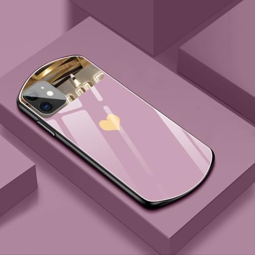 Coque iPhone XS silicone miroir antichoc verre trempé cœur rose mignon