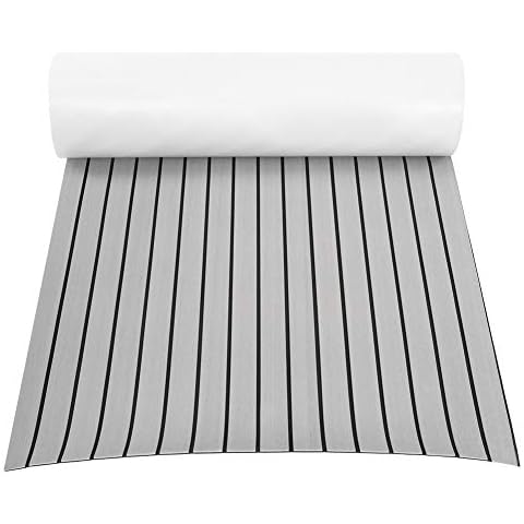 Cocoarm Eva-Schaum Bodenbelag Selbstklebend Deckbeschläge Decksbelag für Boote Yacht Marine Rutschfester Teppich Eva Teak Decking Sheet Bootsboden, 240 x 90 x 0,6 cm (Hellgrau) Cover