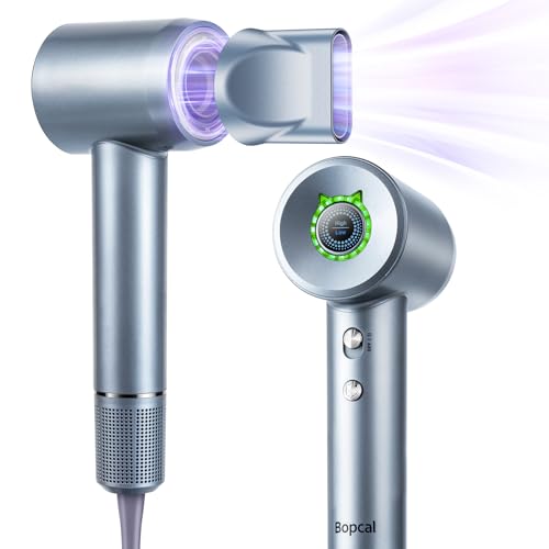 Hair Dryer - Bopcal Ionic Blow Dryer with Concentrator for All Hair Types,110000 RPM High-Speed Fast...