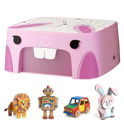 BEAVERBOT Upgraded Kids Cardboard Cutter for Ages 3+ Safe Bladeless DIY Craft Tool with Durable Aluminum Alloy Panel & Enhanced Cutting Power STEM Cardboard Builder Gift for Girls