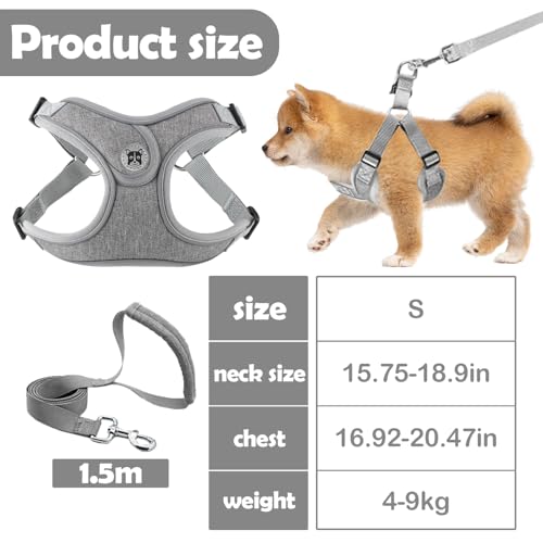 Hundegeschirr und Leine Set, Verstellbares Welpengeschirr, reflektierendes Step in Welpengeschirr, Hundegeschirr Kein Ziehen, Geschirre Kleine Hunde mit Leine, für Kleine Hunde, Katzen