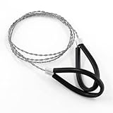 Waziaqoc Survival Wire Saw, Heavy Duty Emergency Steel Wire Saw Pocket Size Outdoor Tool for Cutting Wood Rubber Plastic, Black