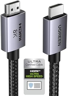 UGREEN Kabel HDMI 2.1 8K 60Hz 4K 240Hz 165Hz 144Hz 120Hz 48Gbit/s High Speed, Kabel HDMI 2.1 Ultra HD eARC HDR 10+ HDCP Dolby Vision VRR Kompatybilny z TV/PS5/PS4/ Xbox Series X/Monitor/Laptop (1M)