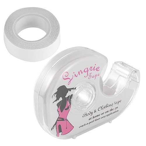 FOMIYES 2Pcs Double Sided Clothing Tapes Clear Fabric Slip Sticker Roll for Strap and Clothing Each for Fashion and Outdoor Use