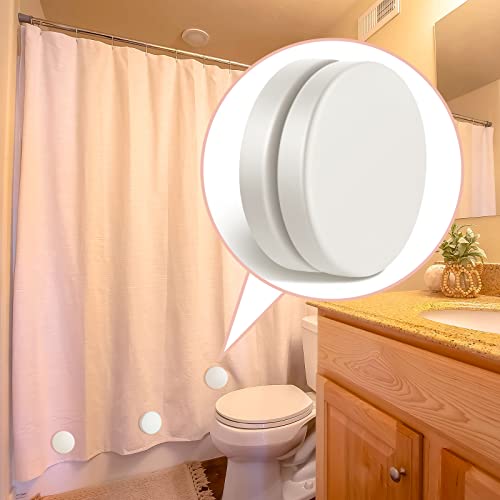 Jetec Shower Curtain Weights 0.6 Pounds Round Magnetic Drapery Weights Tablecloth Magnets Bottom No Sew Curtain Weights Waterproof Magnetic Curtain Weights for Shower Curtain(White - Image 4