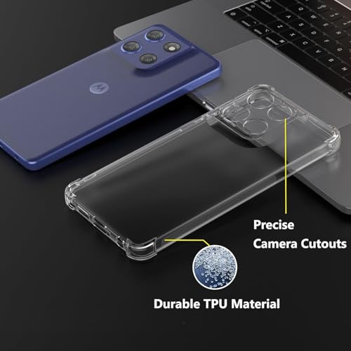 Image of Back Cover Case + Screen Protector for Motorola Moto Edge 60 Stylus 5G | Transparent Mobile Phone Back Cover Case for Motorola Moto Edge60 Stylus | Edge 60 Stylus 5G TPU Transparent Case