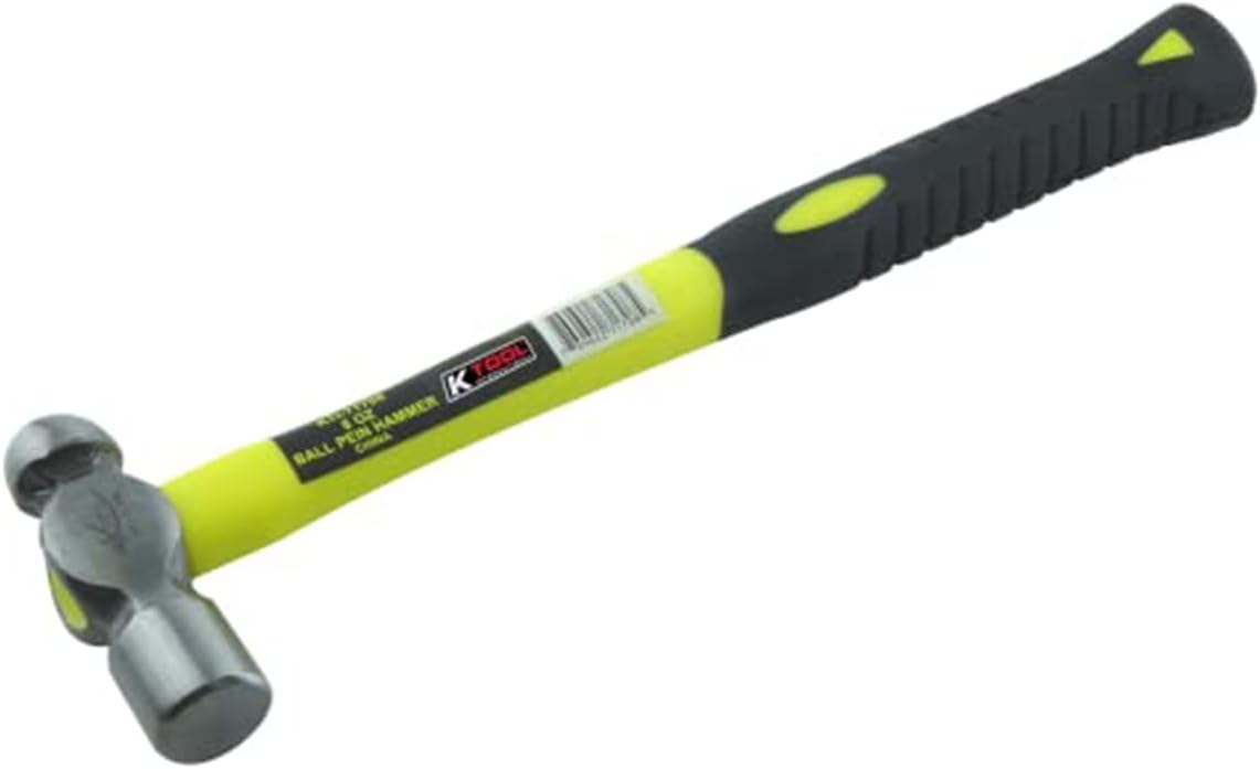 K Tool International 8 oz. Ball Peen Hammer with Fiberglass Handle