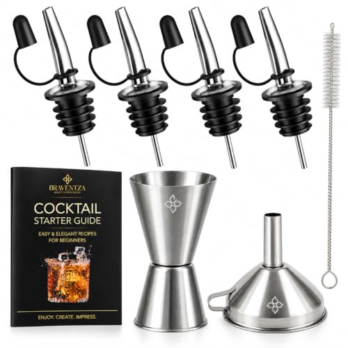 Liquor Bottle Pourers Set with Jigger & Funnel