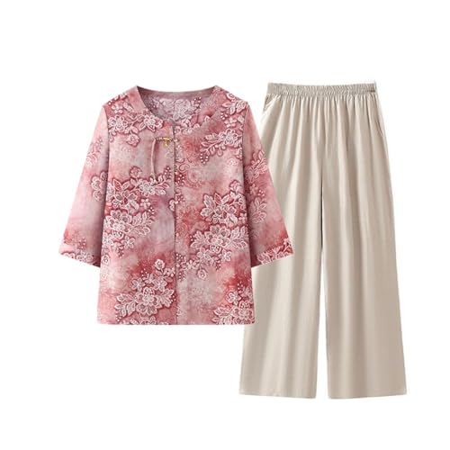 Blusa de gasa con botón de rana para mujer con acabados de alta costura