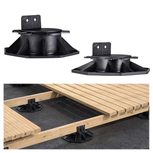 10 Pack Adjustable Decking Support Pedestal Riser Foundation Base Support for Floating/Platform/Composite Decking Heavy Duty Base for Deck Construction and DIY Projects(18mm-30mm)