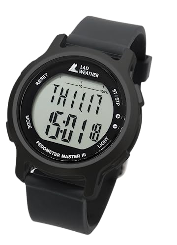 [LAD WEATHER] ウォーキング腕時計 歩数計 ストップウォッチ スポーツ アウトドア時計 lad011 (Bタイプ/ブラック（通常液晶）)