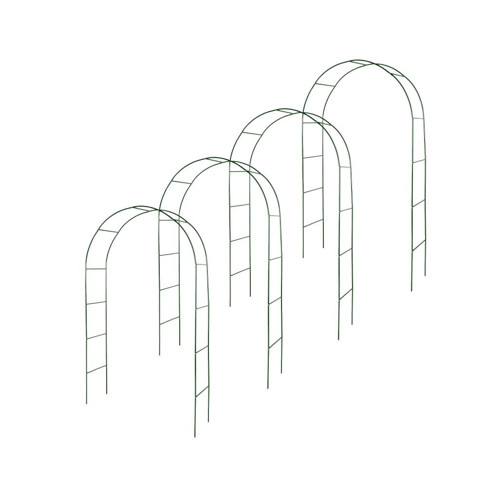 Lot de 4 Arches de Jardin métallique pour Plantes grimpantes - Arceau rosiers grimpants - Ht 240cm - Résistant aux intempéries