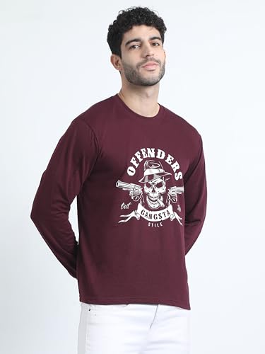 Image of OFFENDERS Mens Exclusive Graphic Printed Round Neck Full Sleeve Premium Tshirt 100% Cotton (Pack of 1)