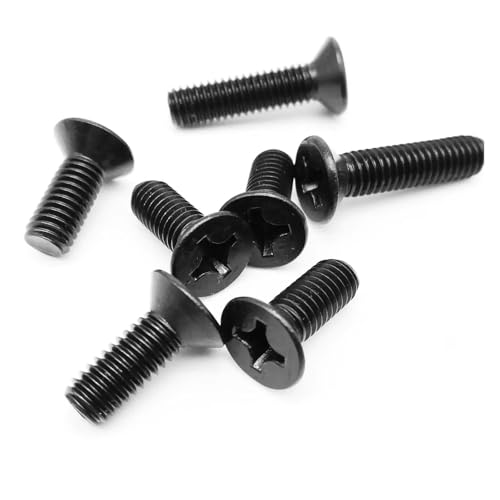 Cross Recessed Flat Countersunk Head Screw Bolt Black Carbon Steel(100pcs M2.5x5mm)4