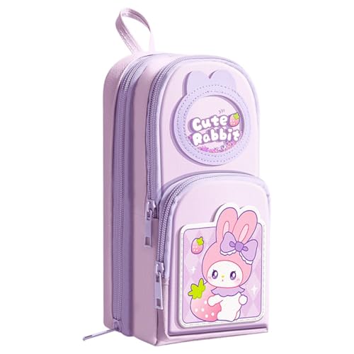 Image of FunBlast Pencil Pouch for Kids, Girls - Cute Rabbit Design, Large Capacity Multipurpose Stationery Zipper Pouch for Kids & Adults, Kawaii Aesthetic Pencil Case Organizer (Multicolor)