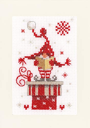 Image of Vervaco Counted Cross Stitch Greeting Card Kit Christmas Gnomes (Set of 3) 6 inch x 4 inch