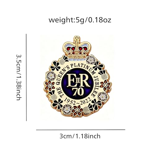 Image of 70th Queens Platinum Jubilee Enamel Pin Badge Brooch Gift Souvenirs ELIZABETH II Colorful Design Memorabilia (1)