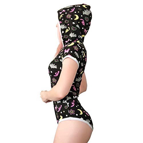 Littleforbig Adult Baby Diaper Lover (Abdl) Snap Crotch Adult Baby Onesie Bodysuit - Trick Treat Night-Glow Halloween Onesie 4X-Large #TOP2