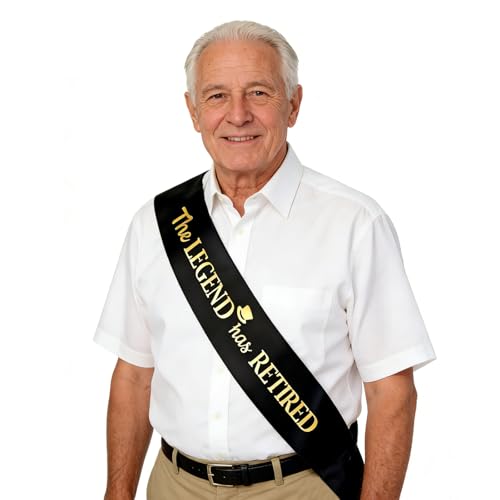 meleg otthon The Legend has Retired Sash, Black and Gold Foil Retirement Sash with Oversized Safety Pin for Men, Suitable for Retirement Party, Events and Decorations