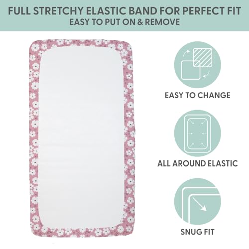 The Peanutshell 1985MFS4 Floral Crib Sheets For Girls, Fitted Baby Bed Sheet Set thumb #3