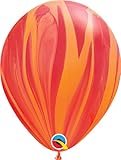 Mayflower Balloons 10511 11 Inch Red and Orange Agate Latex Pack Of 25