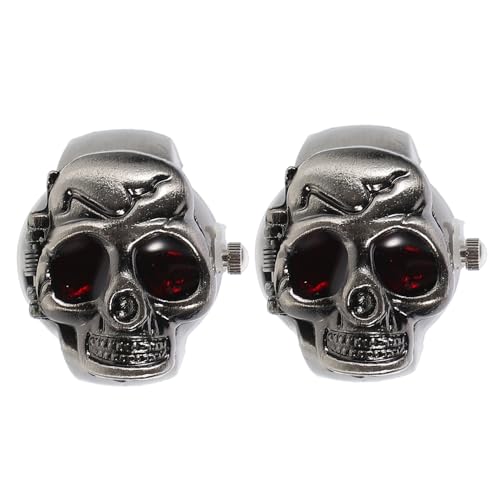 PACKOVE 2pcs Retro Finger Ring Watch Vintage Flip-open Cover Punk Style for Casual Events and Parties Unisex Design Fashion Enthusiasts