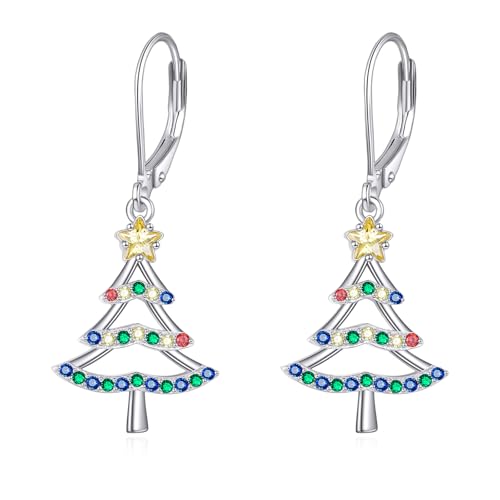 Boucles d'oreilles sapin de Noël en argent pour vos repas de fête