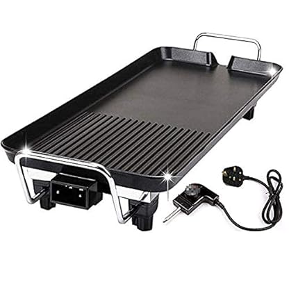 Leistungsstarker elektrischer rauchfreier 1500-Watt-Tischgrill, Grillplatte Antihaft-Grill-Kochplatte für die Küche…