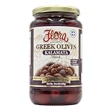 Flora Foods Kalamata Olives Pitted | 19.6 oz (580ml) | Imported | All Natural | Non GMO | Fresh Harvest