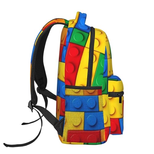 Colorful building blocks bricks (4) Backpack Unisex Backpack Laptop Bookbag Travel Bags Laptop Backpacks Daypack3