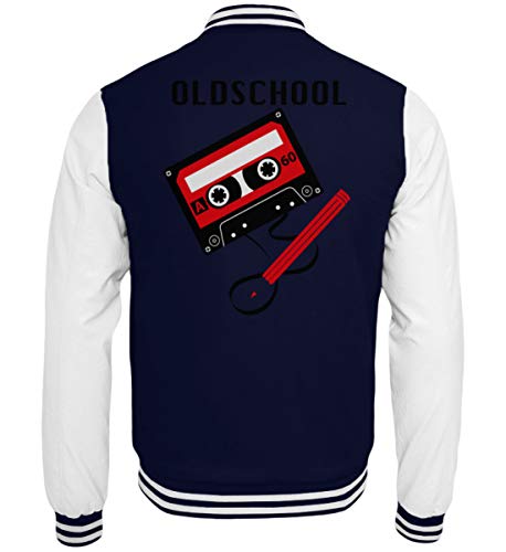 Veste de survêtement oldschool bleu marine look rétro college XL