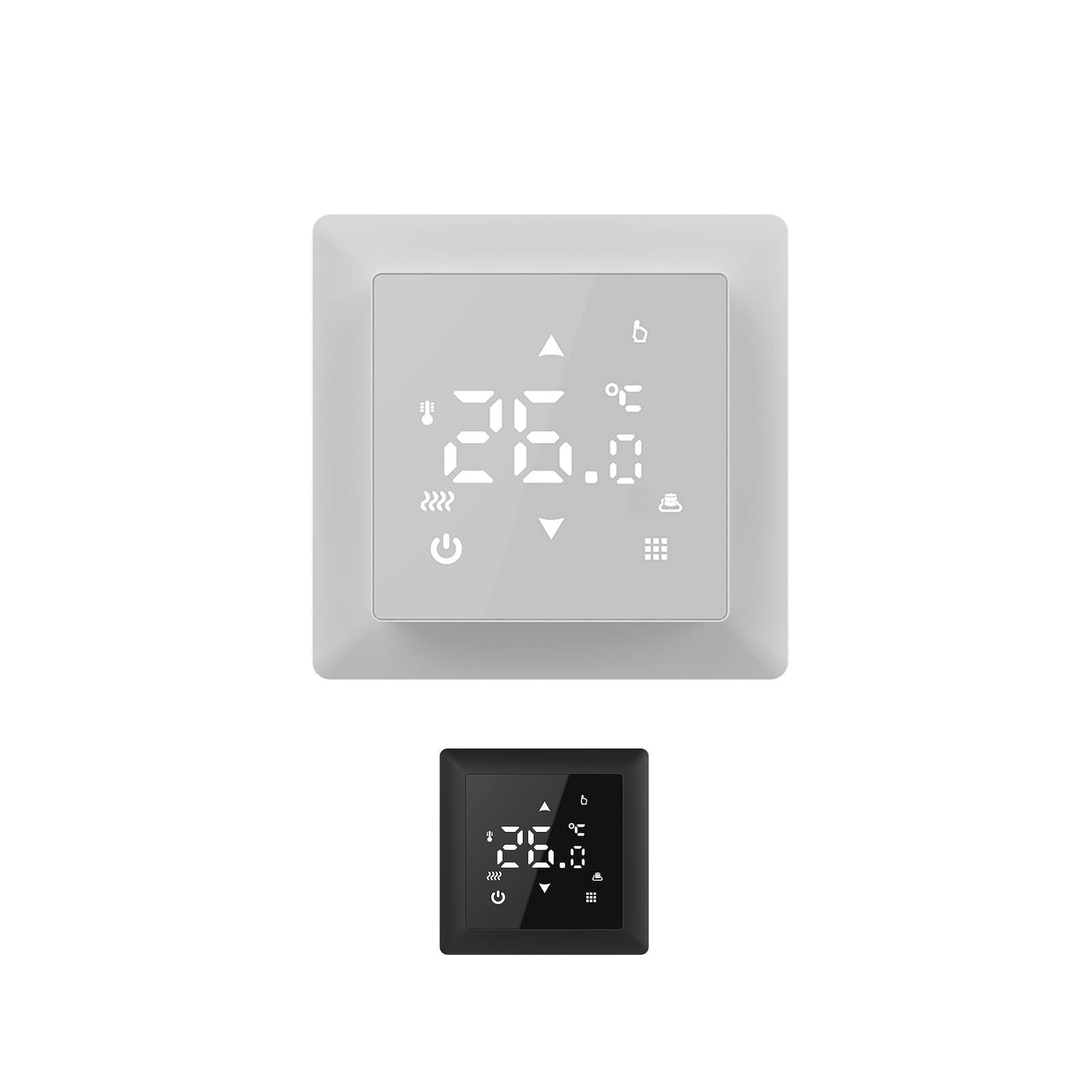 Riscaldamento a pavimento elettrico: tappetino riscaldante a due ruote con foglio di alluminio Warmon alluminio 150 W/m² con termostato serie TS 100, termostato: TS100 non WiFi bianco, dimensioni