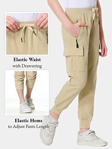 Image of EXARUS Girls Hiking Cargo Pants Joggers Teen Quick Dry Lightweight Slim Fit