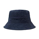 Hot Summer Bucket Hat - Trendy Cotton Sun Hat for Beach, Golf, Fishing - Fun Outdoor Vacation Boonie for Men and Women (Navy.)